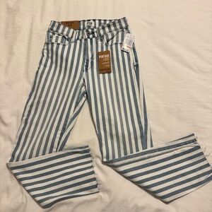 Kensie Jeans Allie High Rise Slim Straight Striped‎ Denim Women 2/26 Y2K NEW